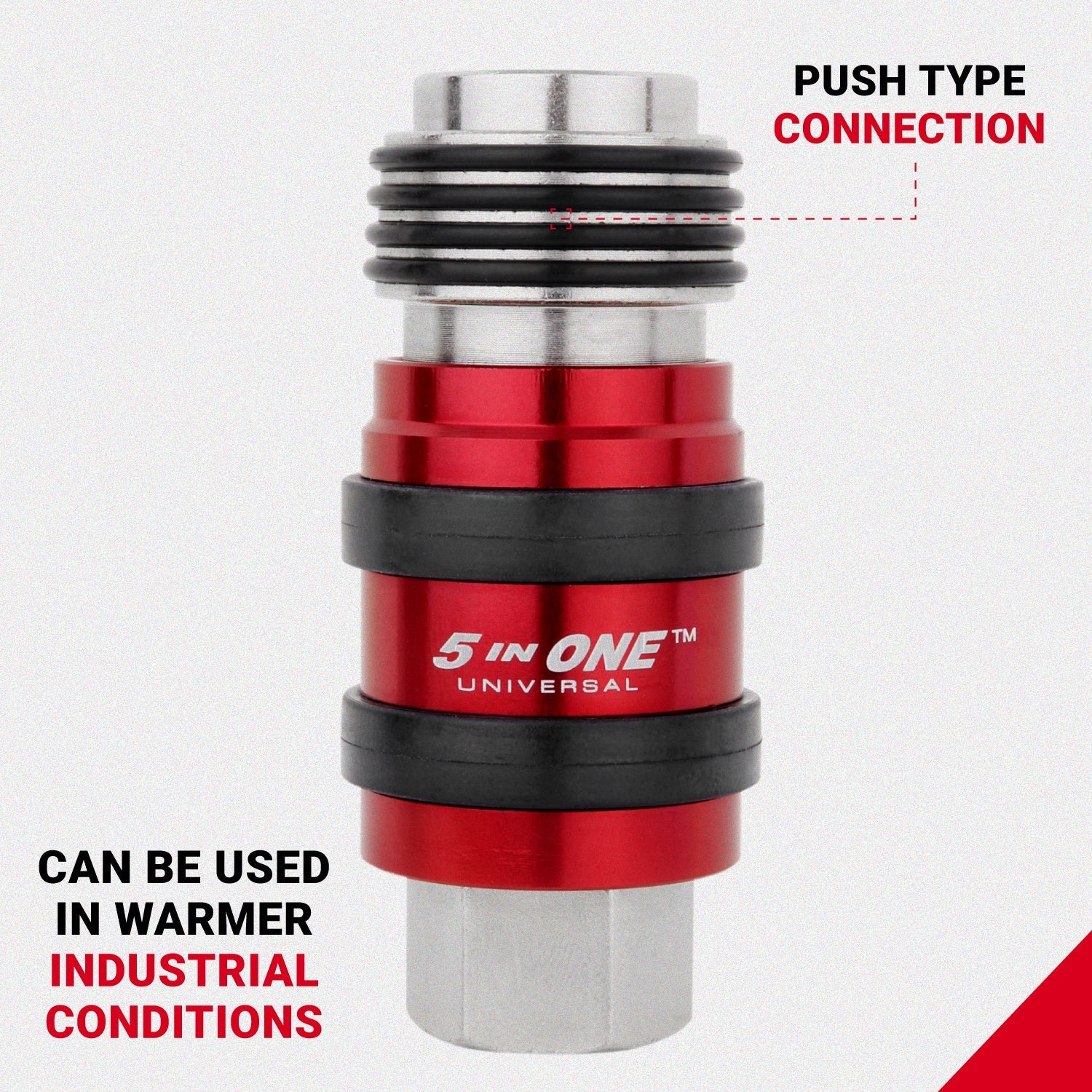 5 In ONE® Universal Coupler w/Safety Exhaust Quick-Connect, 1/4